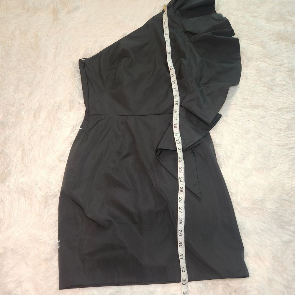 Alexandre Vauthier One Shoulder Ruffle Sleeve Black Mini Dress - Picture 5 of 11